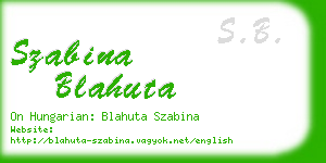 szabina blahuta business card